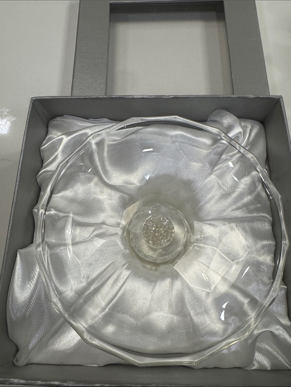 Oleg Cassini footed crystal dish